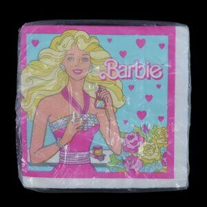 VTG Unique Industries Barbie 1989 Luncheon Napkins 16ct 13in x 13in NEW Sealed